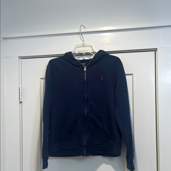 Polo Ralph Lauren navy blue zipper hoodie size XL (18-20). - Picture 1 of 9